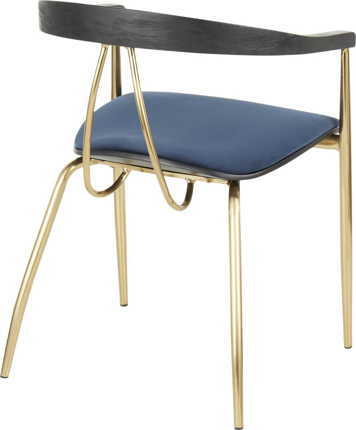 Blue Velvet Gold Metal Chair Set of 2 B5069