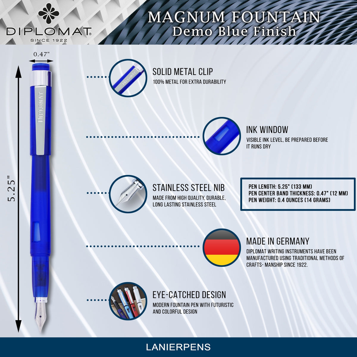 Demo Blue Fountain Pen with Medium Nib Q506