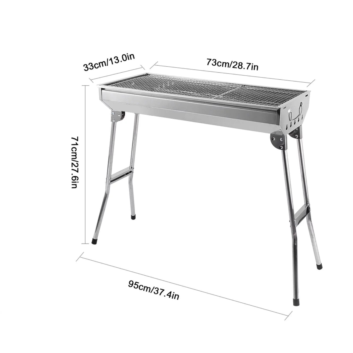 Charcoal Grill Stainless Steel BBQ Smoker Portable Y4601