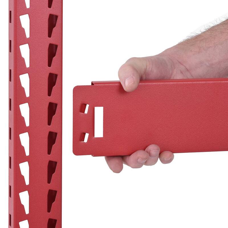 4-Tier Steel Freestanding Shelving Unit in Red V123252