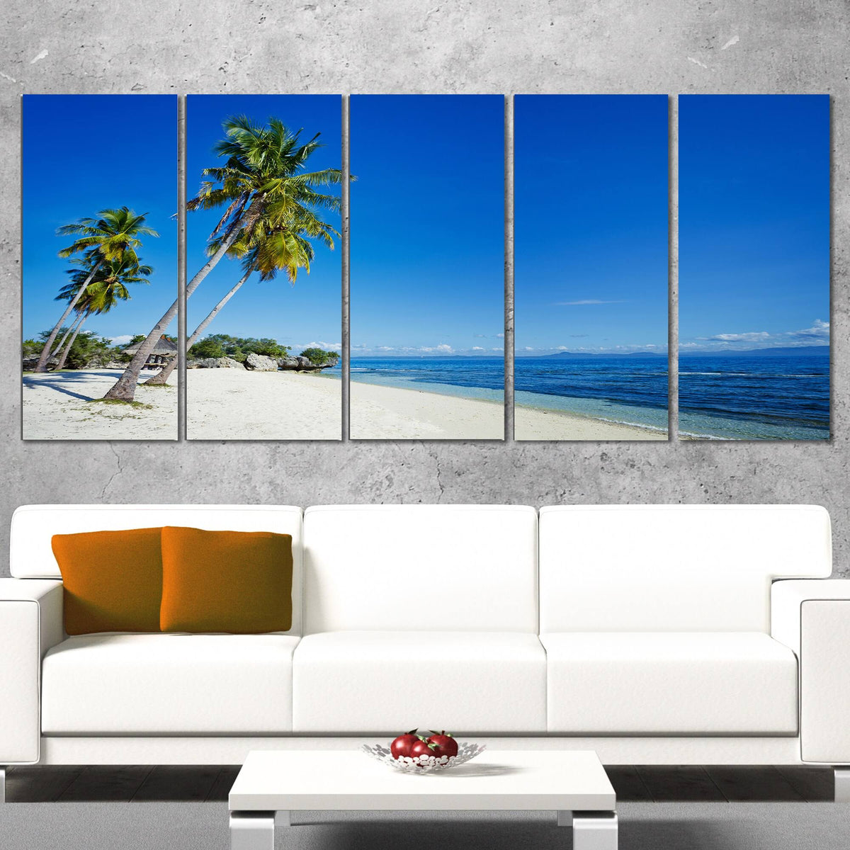 Canvas Artwork Print 60 in. Wide x 28 in. High 5 Equal Panels K147488