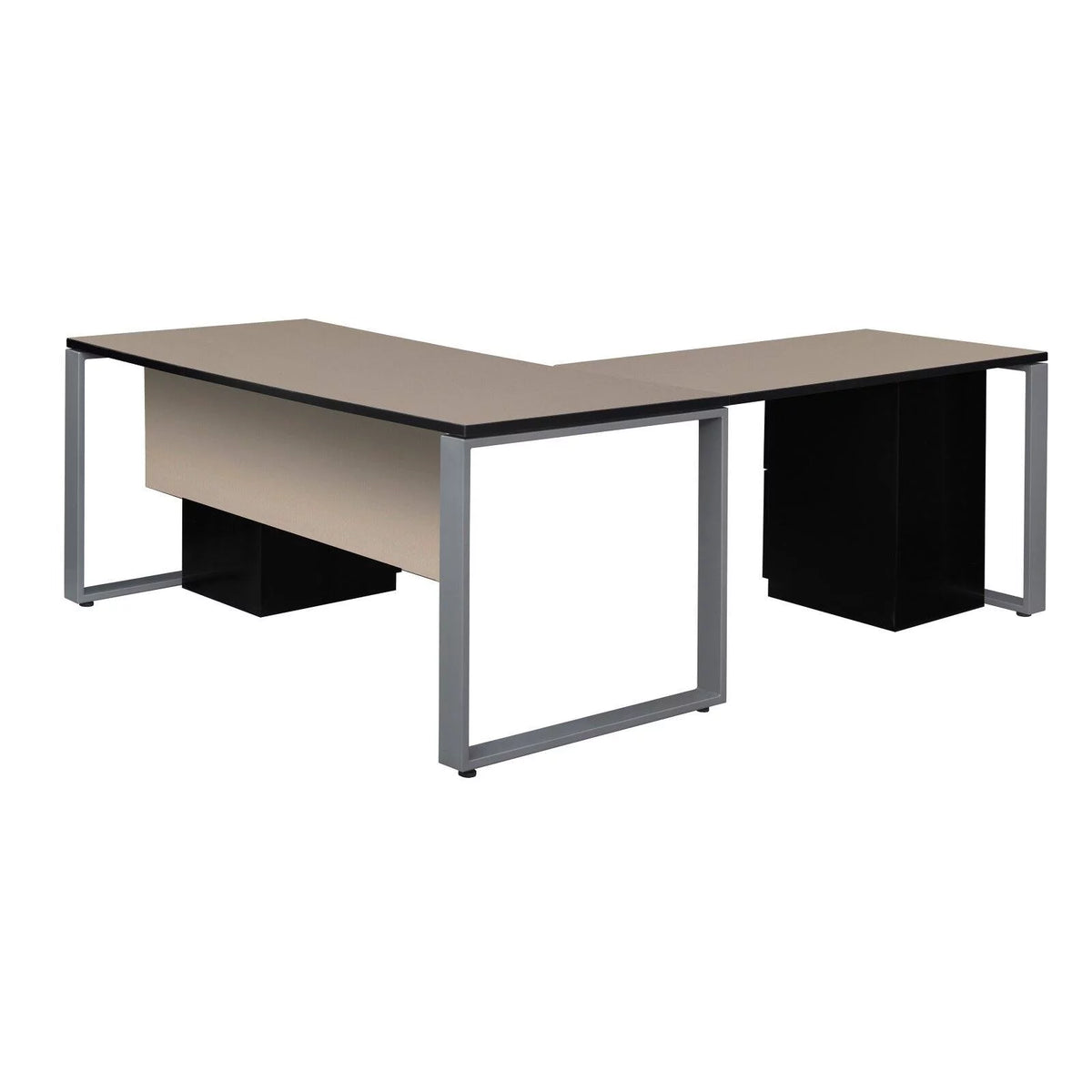 Double Metal Pedestal L-Desk with 42 in. Return Z4270