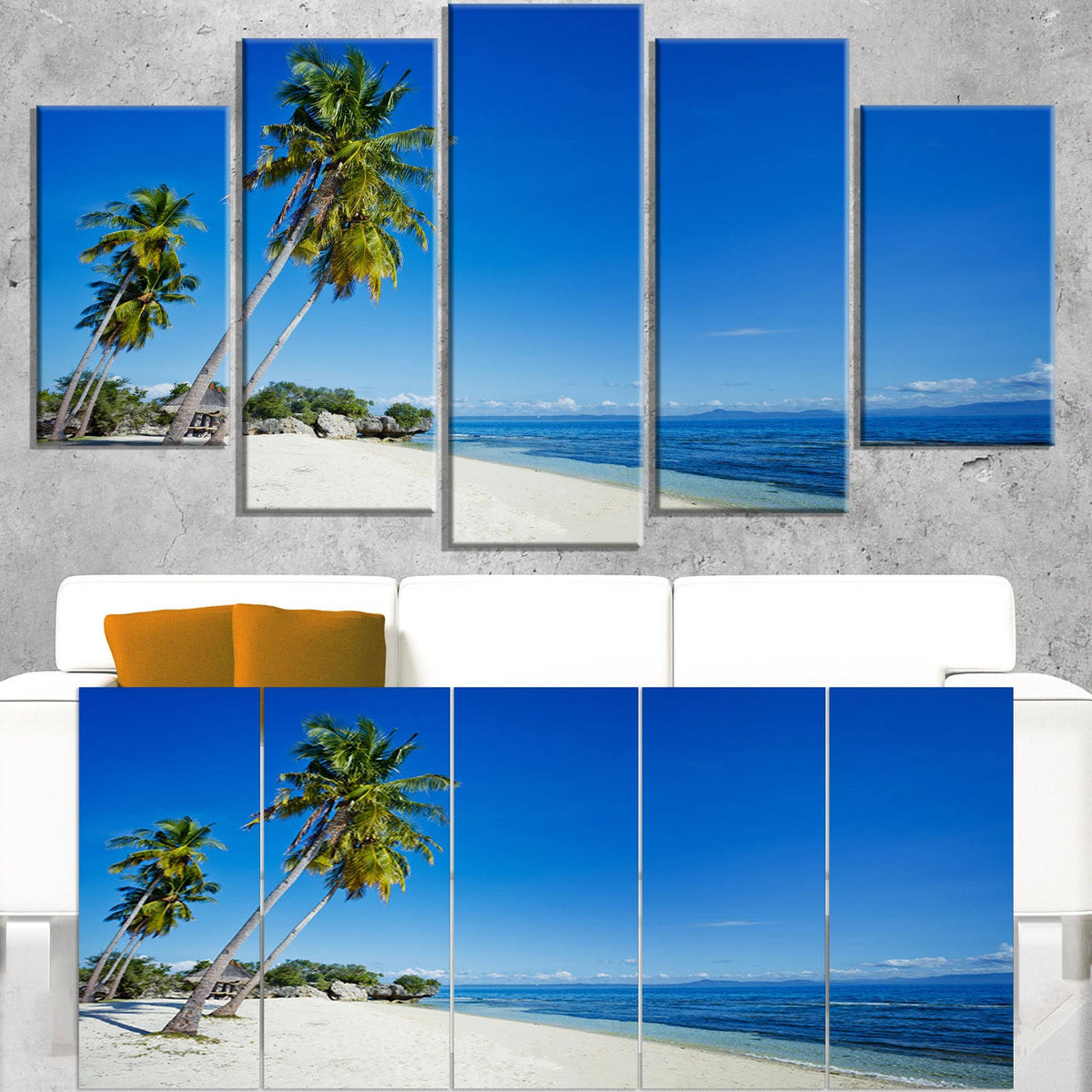 Canvas Artwork Print 60 in. Wide x 28 in. High 5 Equal Panels K147488