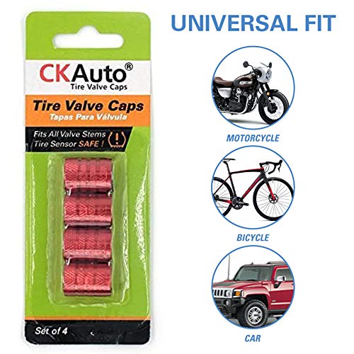 Black Anodized Aluminum Tire Valve Stem Caps, 4 Pcs C443201