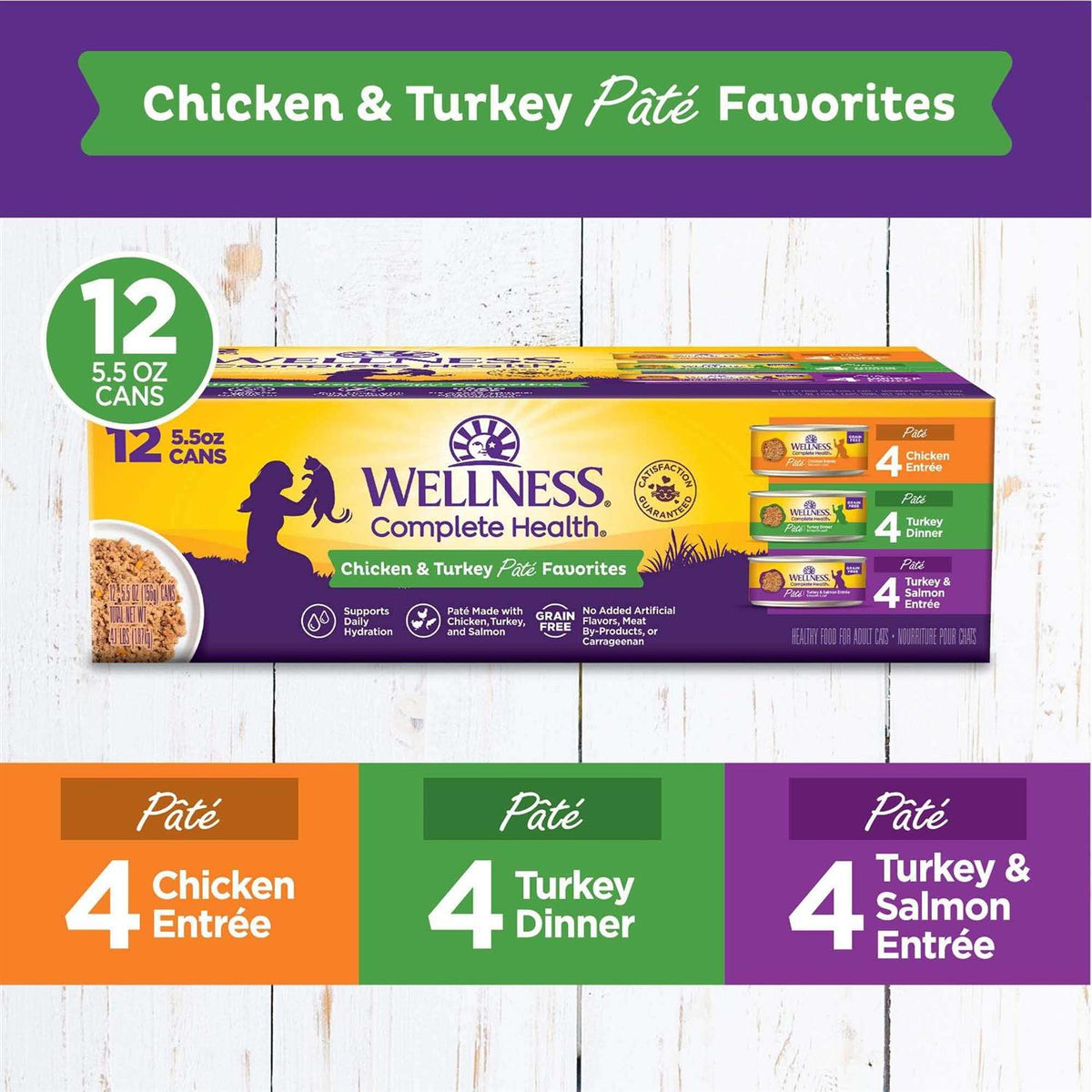 Chicken & Turkey Pate Cat Food Variety Pack J68958