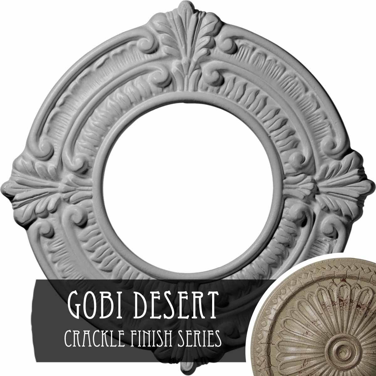 9x22OD x 4 1/8x22ID x 5/8x22P Ceiling Medallion, Hand-Painted Gobi Desert Crackle U4341