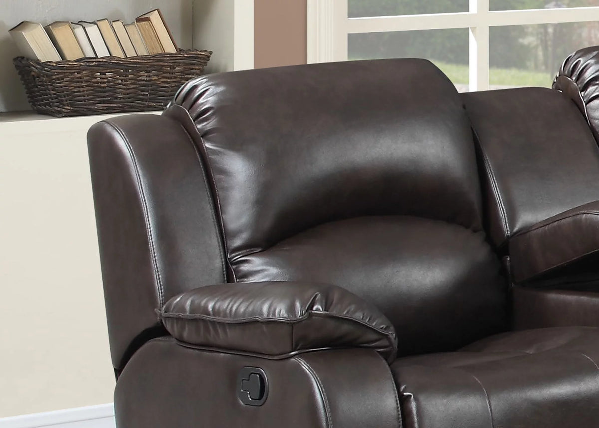 Dark Brown Reclining Loveseat P7391