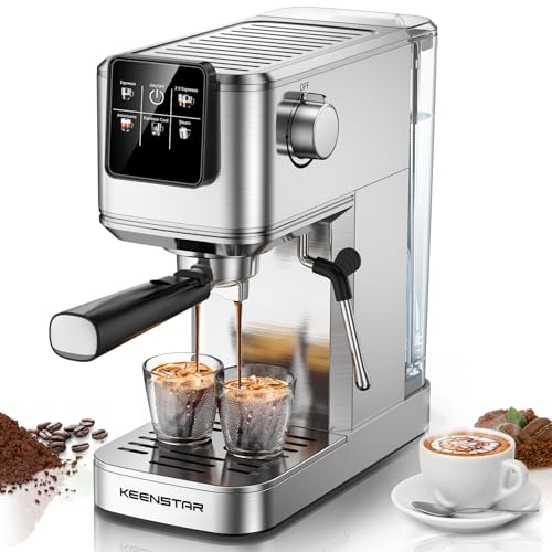 Espresso Coffee Machine with Milk Tank, 20Bar, Touch Screen, Steam Wand Q156