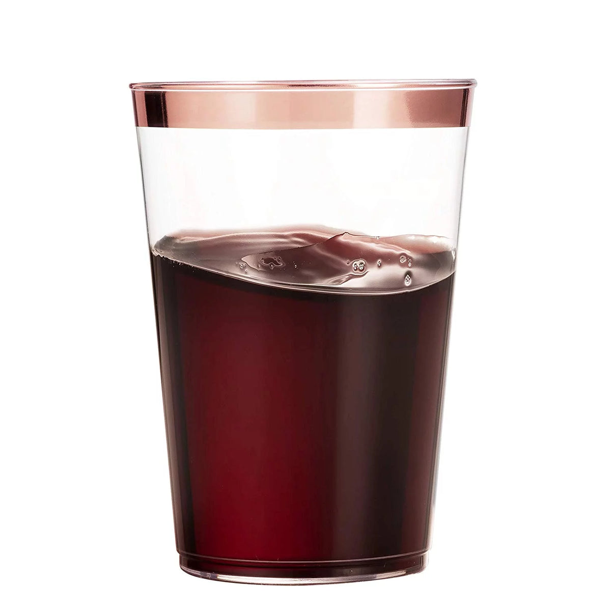 100 Rose Gold Rimmed 16 Oz Clear Plastic Cups H246996