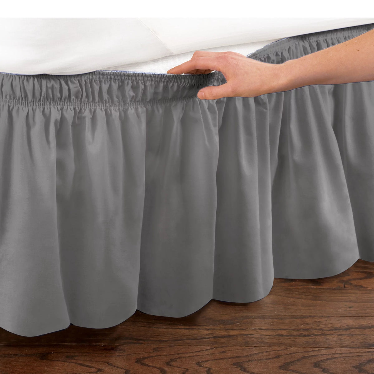 Grey Wrap Around Bed Skirt N201085
