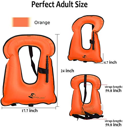 Inflatable Snorkel Vest for Adults 96-220 lbs W985