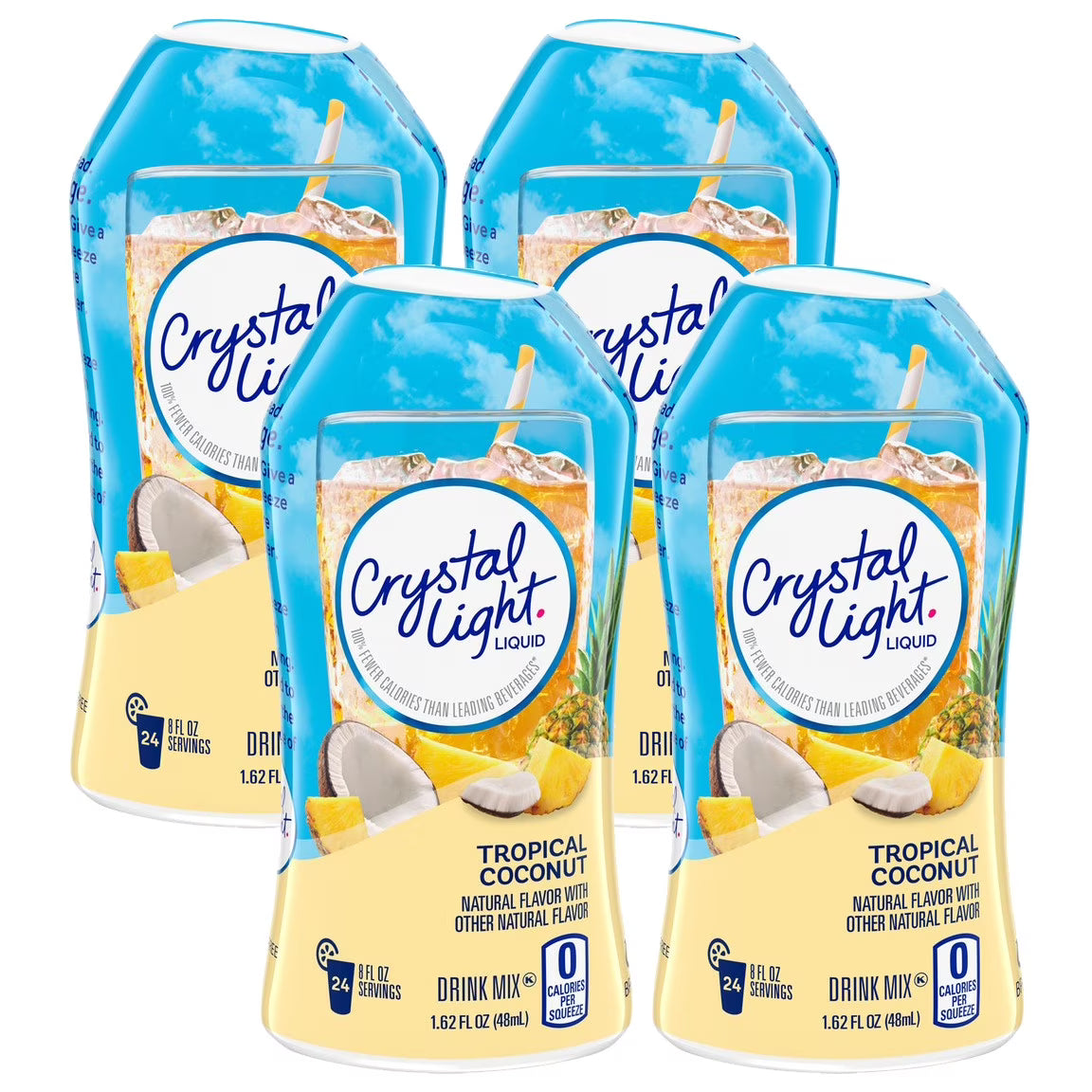Tropical Coconut Liquid Drink Mix, Caffeine Free, 1.62 fl oz Bottle (Pack - 4) S2118