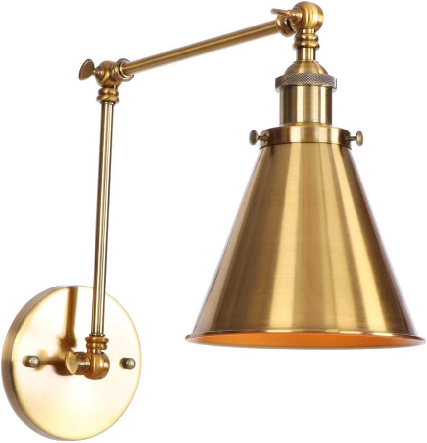 Vintage Wall Lamp Sconce Chrome Plating Funnel Lampshade Wall Mount Lighting Fixture (Bronze) F29225