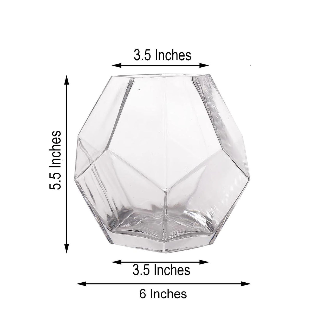 2 Pack 5" Clear Honeycomb Glass Vases S9050