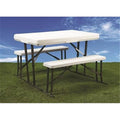 White Folding Picnic Table & Nesting Benches F63692