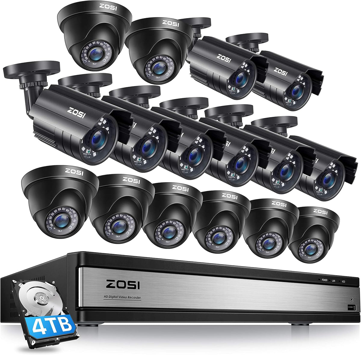 16CH 1080P Security Camera System with 2TB Hard Drive C344984