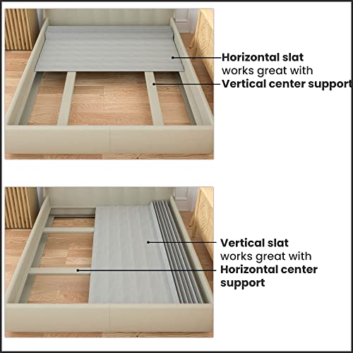 0.75-Inch Heavy Duty Vertical Wooden Bunkie Board/Bed Slats with Cover, Twin XL, Grey K4289