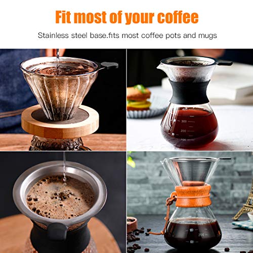 Stainless Steel Reusable Cone Coffee Mesh Dripper W1342