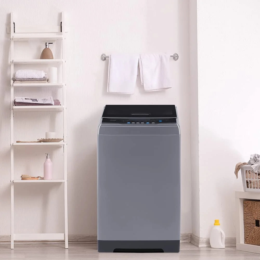 1.6 Cu.ft Portable Washing Machine, 11lbs Capacity Fully Automatic Compact Washer with Wheels, Magnetic Gray D102373