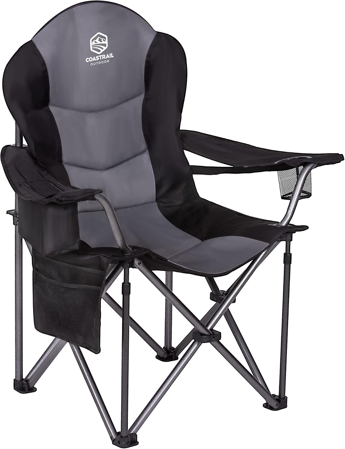 Oversized Padded Folding Camping Chair with Cooler Bag I611