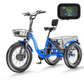 20" x 4" Fat Tire 48V 500W 3 Wheels 7 Speed Electric Tricycle with Removable Battery N69189