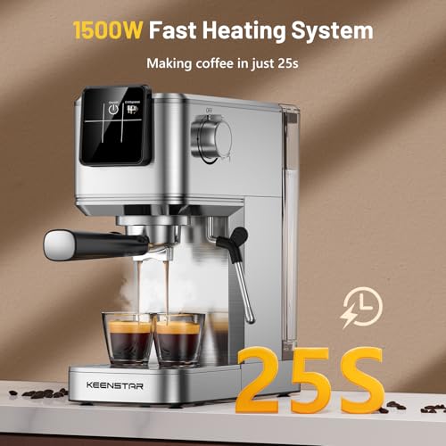 Espresso Coffee Machine with Milk Tank, 20Bar, Touch Screen, Steam Wand Q156