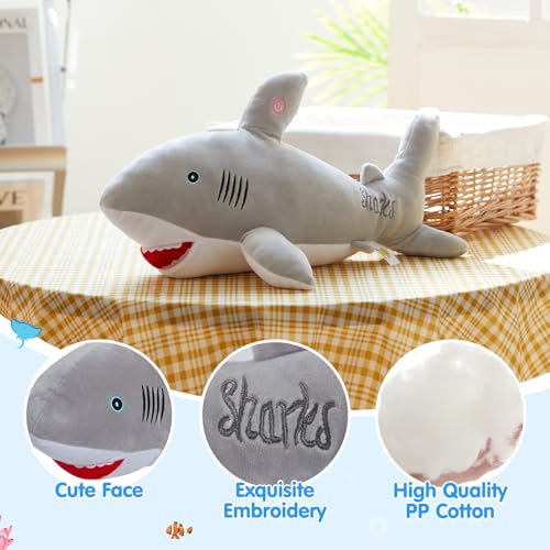 Gray Light Up Plush Shark Stuffed Animal D20006
