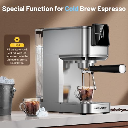 Espresso Coffee Machine with Milk Tank, 20Bar, Touch Screen, Steam Wand Q156