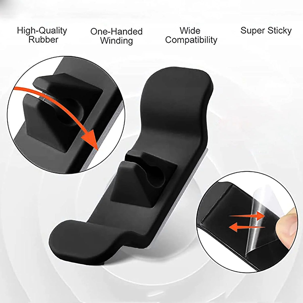 Black Self-Adhesive Cord Organizer U56595