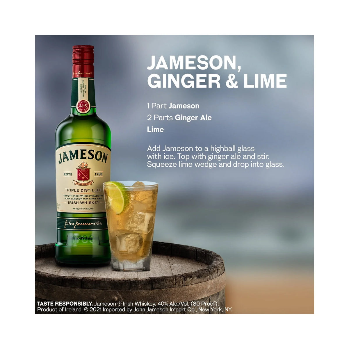 Irish Whiskey, 750 ml Bottle, 80 Proof Y400