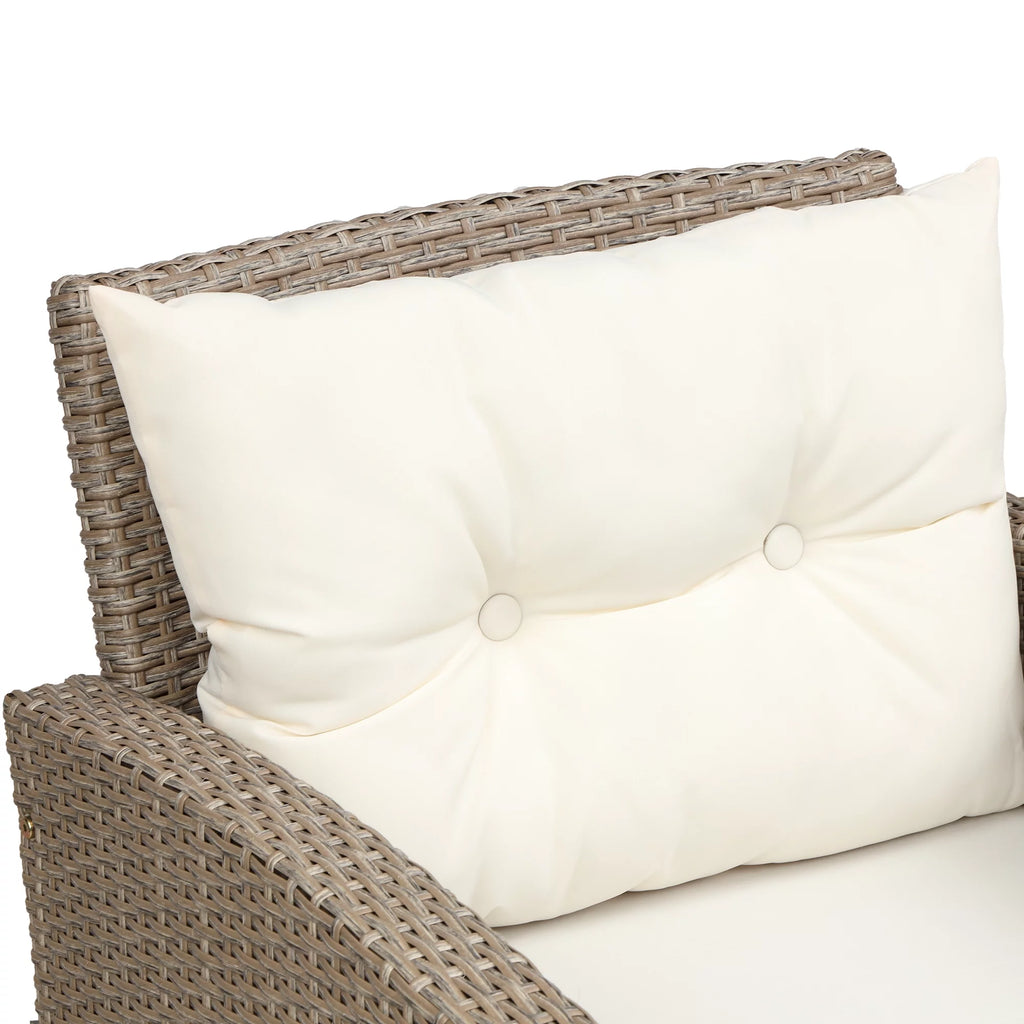 Beige Brown 4 Piece Wicker Rattan Sectional Sofa F228