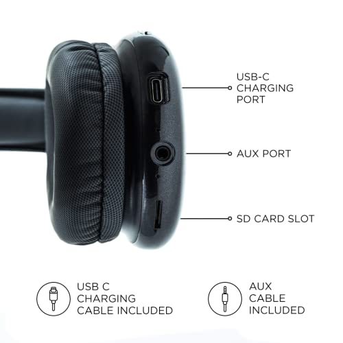 Blue Wireless Over Ear Bluetooth Headphones with Microphone S148