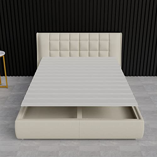 0.75-Inch Heavy Duty Vertical Wooden Bunkie Board/Bed Slats with Cover, Twin XL, Grey K4289