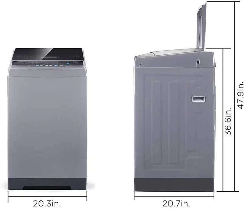 1.6 Cu.ft Portable Washing Machine, 11lbs Capacity Fully Automatic Compact Washer with Wheels, Magnetic Gray D102373
