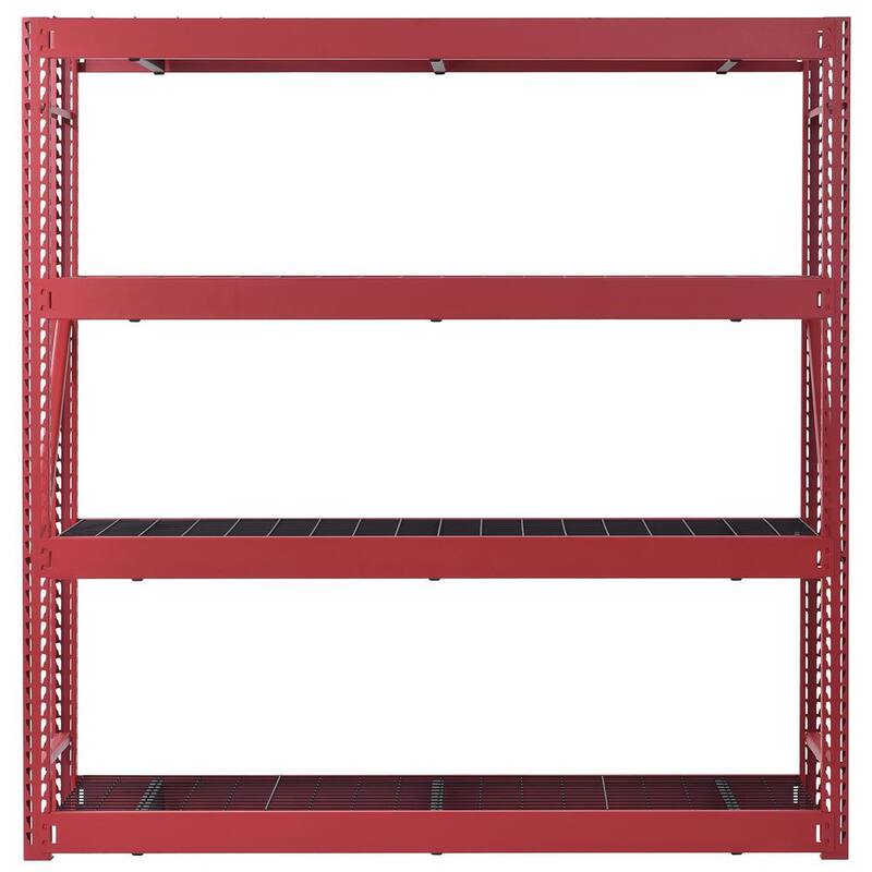 4-Tier Steel Freestanding Shelving Unit in Red V123252