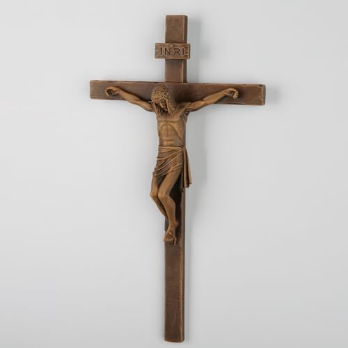 Brown Wooden Crucifix Wall Cross M11878