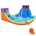 6 in 1 Inflatable Dual Slide Water Park Climbing Bouncer with 750W Blower I585818