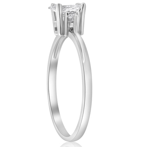 1/3 Marquise Diamond Engagement Ring 10k White Gold S47369