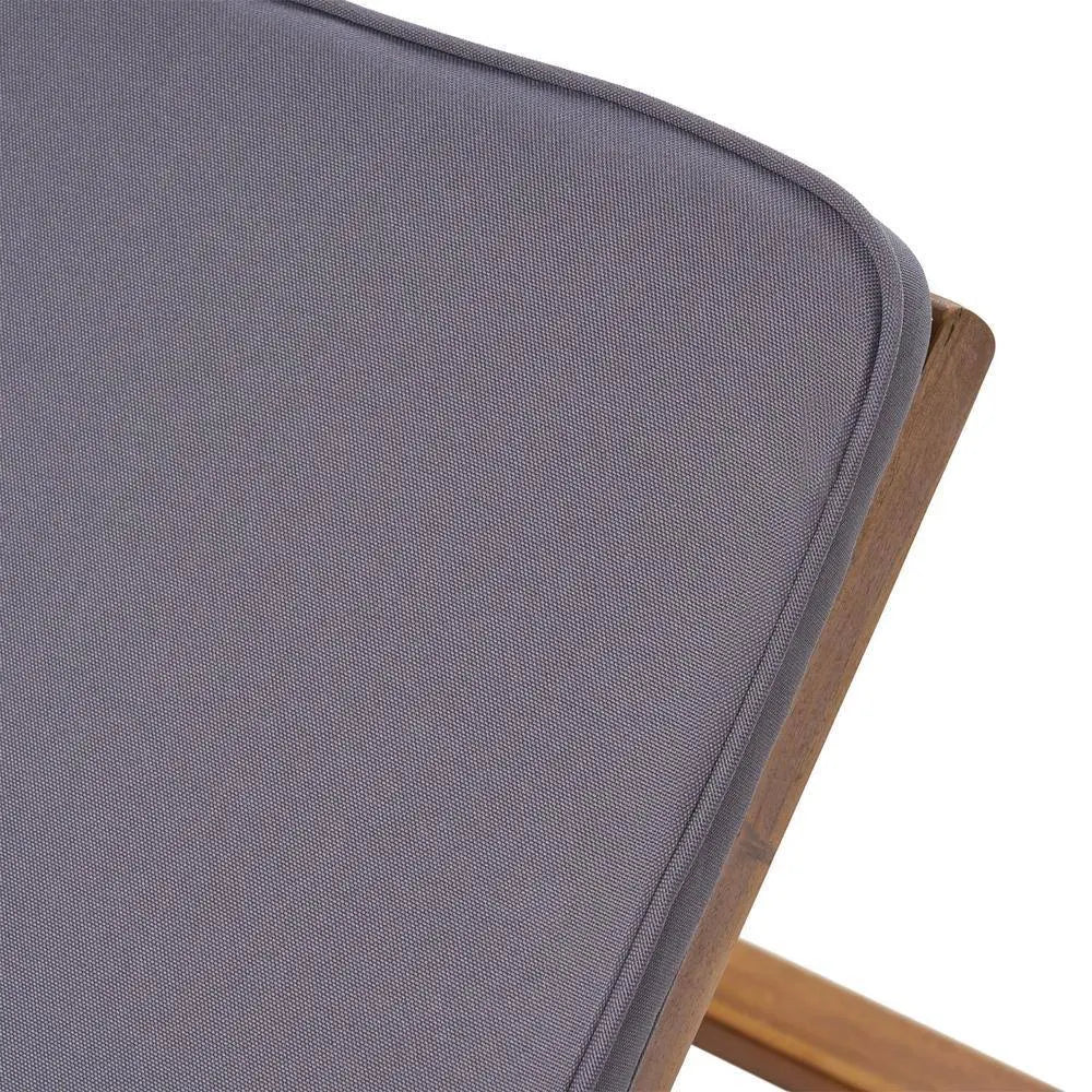 Teak and Gray Acacia Wood Chaise Lounge U83948
