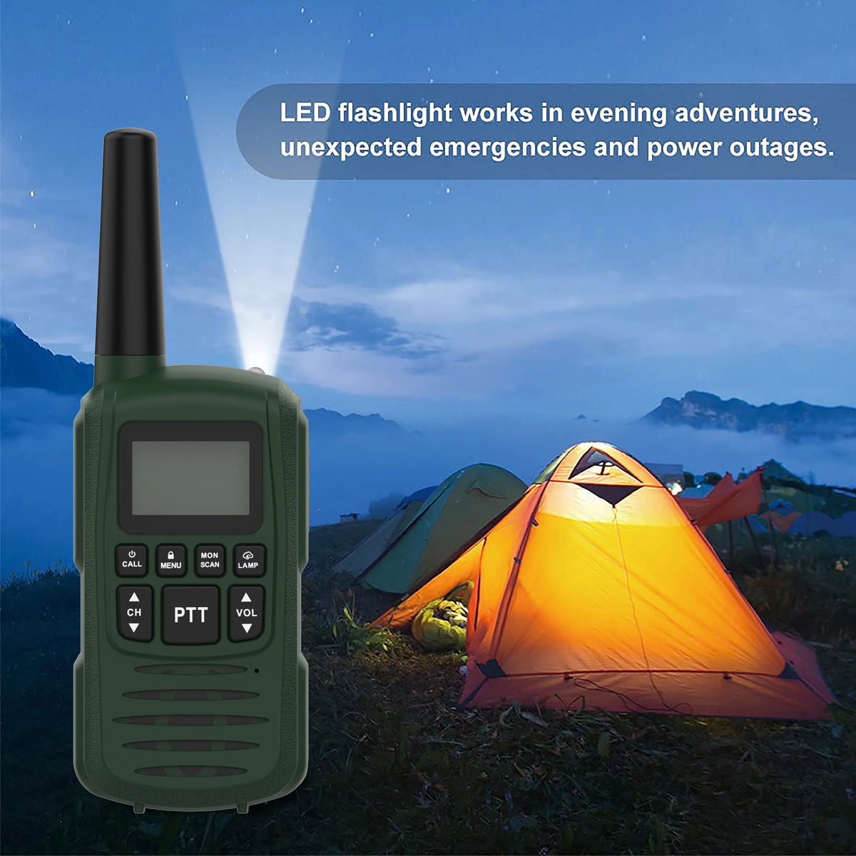 Green 22 Channel 2 Pack Walkie Talkie Y80940