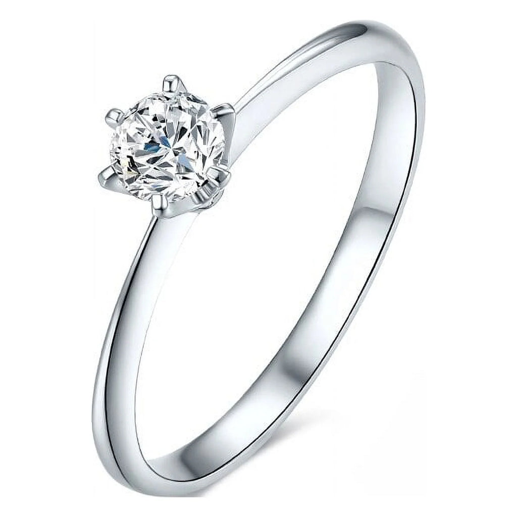 .15 Carat Round Brilliant Real Diamond Solitaire Engagement Ring in 10k White Gold S628055
