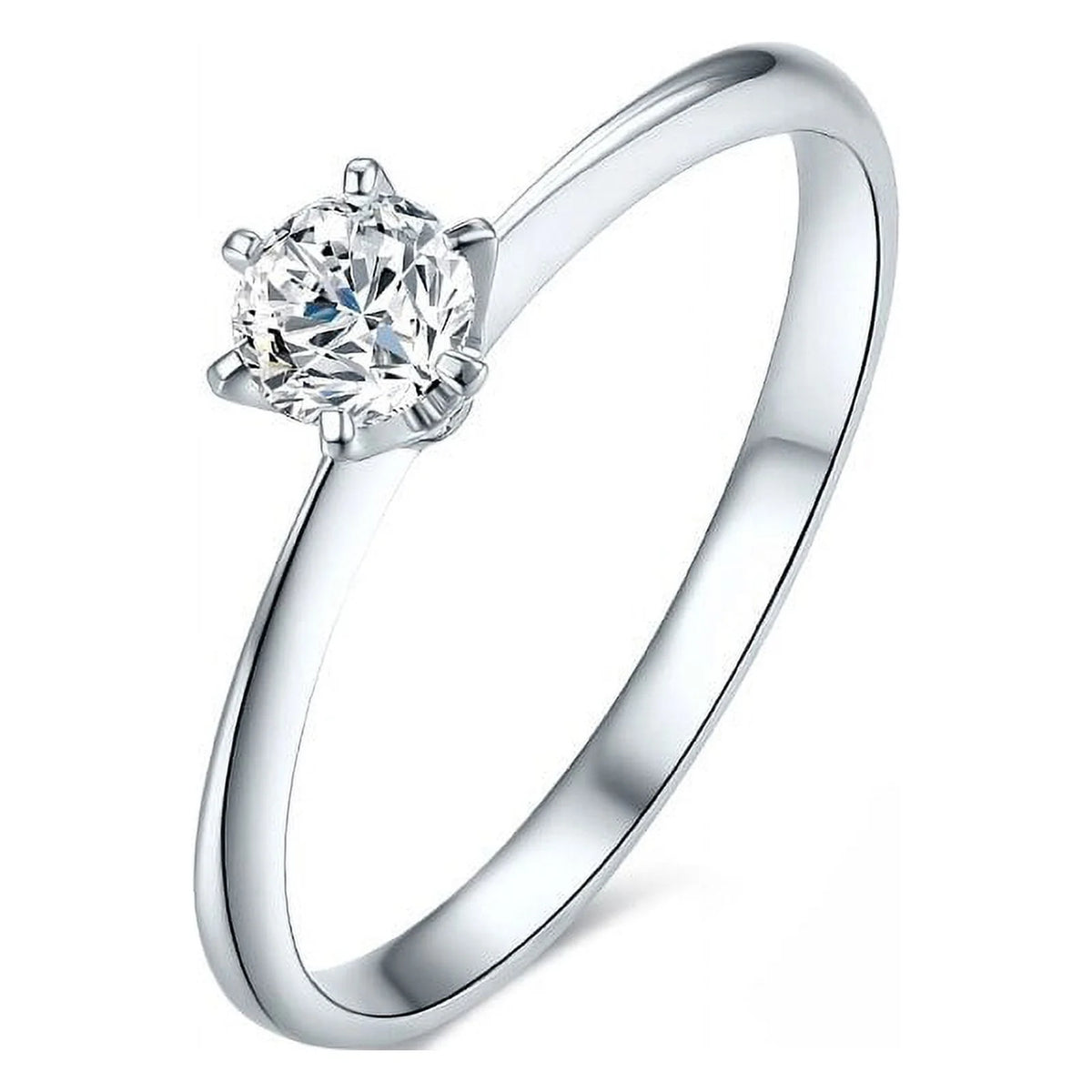 .15 Carat Round Brilliant Real Diamond Solitaire Engagement Ring in 10k White Gold S628055
