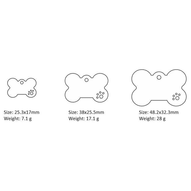 Diamante Pet ID Tag Bone B46708