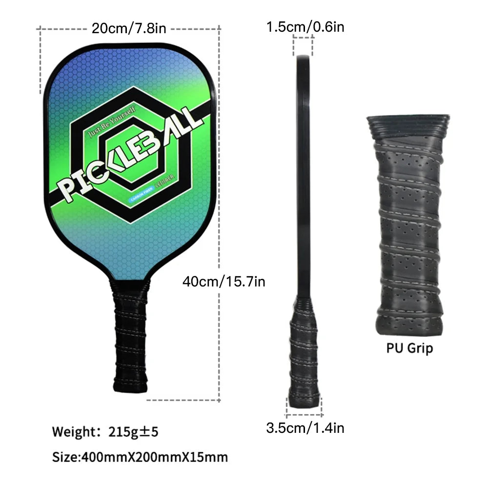 Carbon Fiber Pickleball Paddle Set with 2 Balls J627