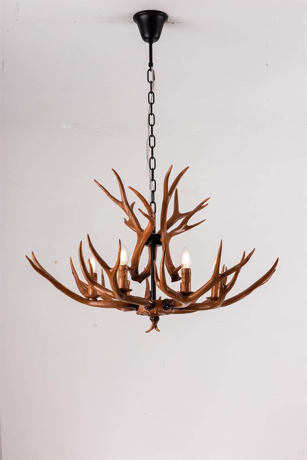Resin Antler Chandelier, 6 Light Ceiling Light B858824