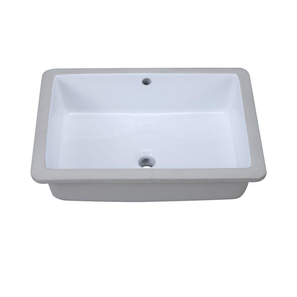 Rectangular Undermount Bathroom Sink White L6879