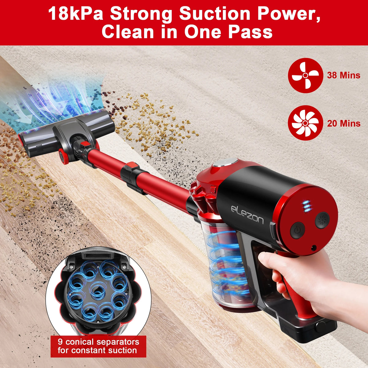 Cordless Bagless Lightweight Stick Handheld Vacuum Cleaner W2213