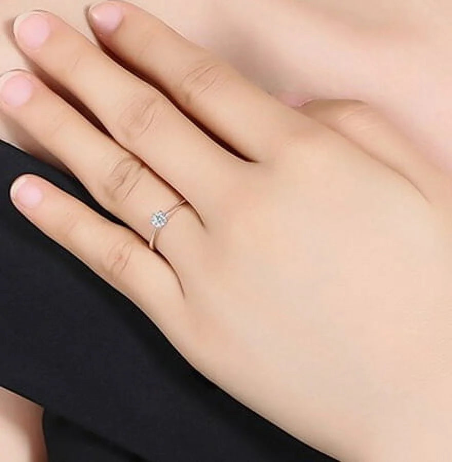 .15 Carat Round Brilliant Real Diamond Solitaire Engagement Ring in 10k White Gold S628055