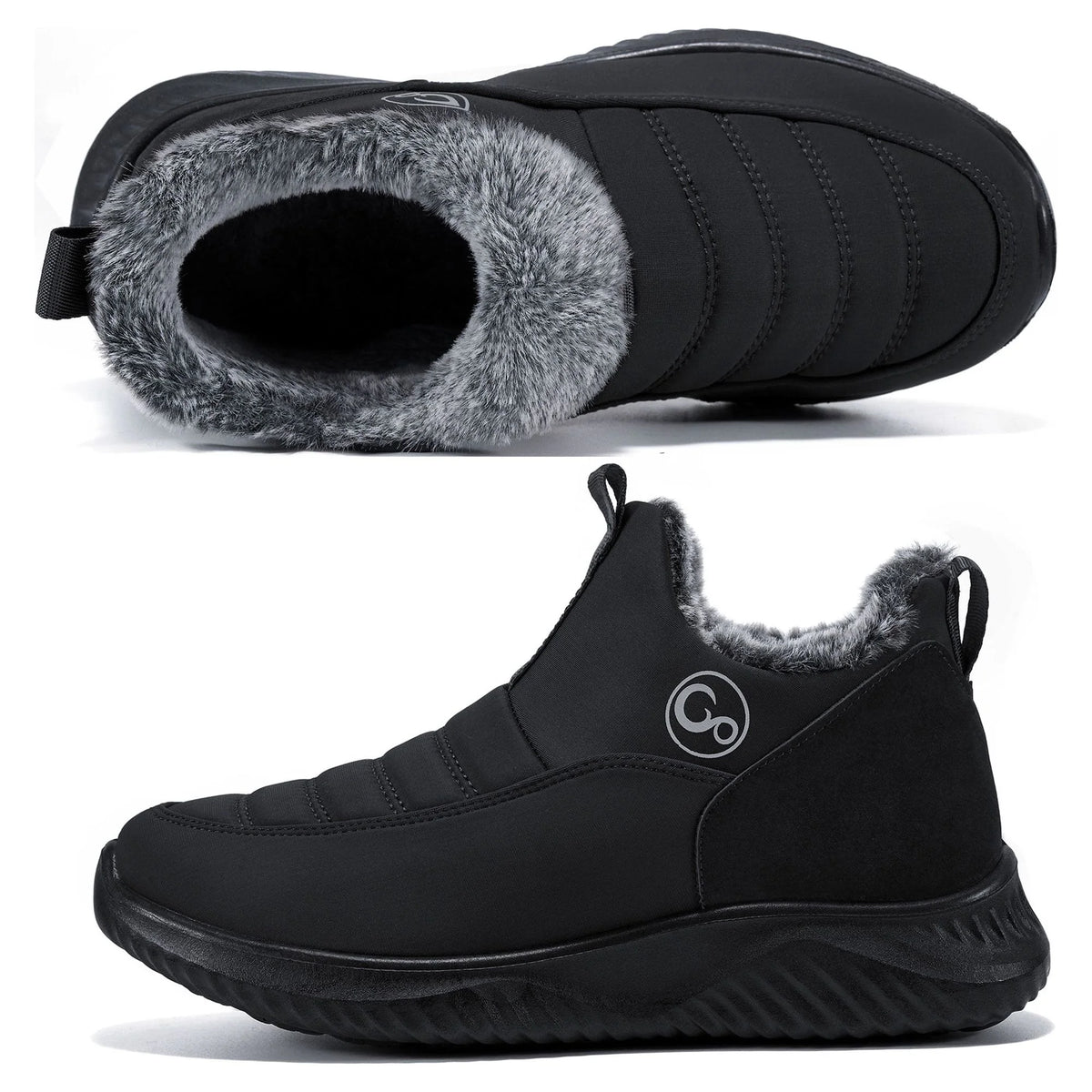 Faux Fur Waterproof Slip On Ankle Booties T835