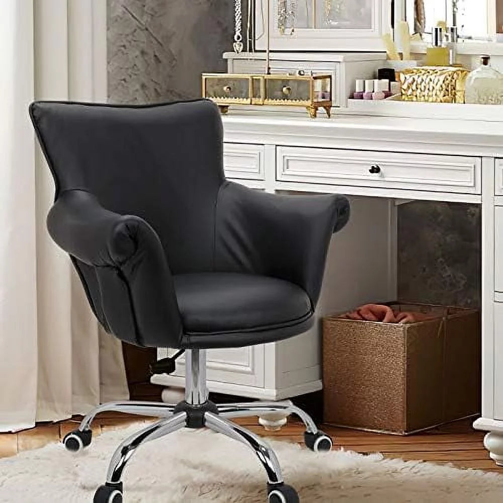 Black Adjustable Height 360° Swivel Vanity Chair F220